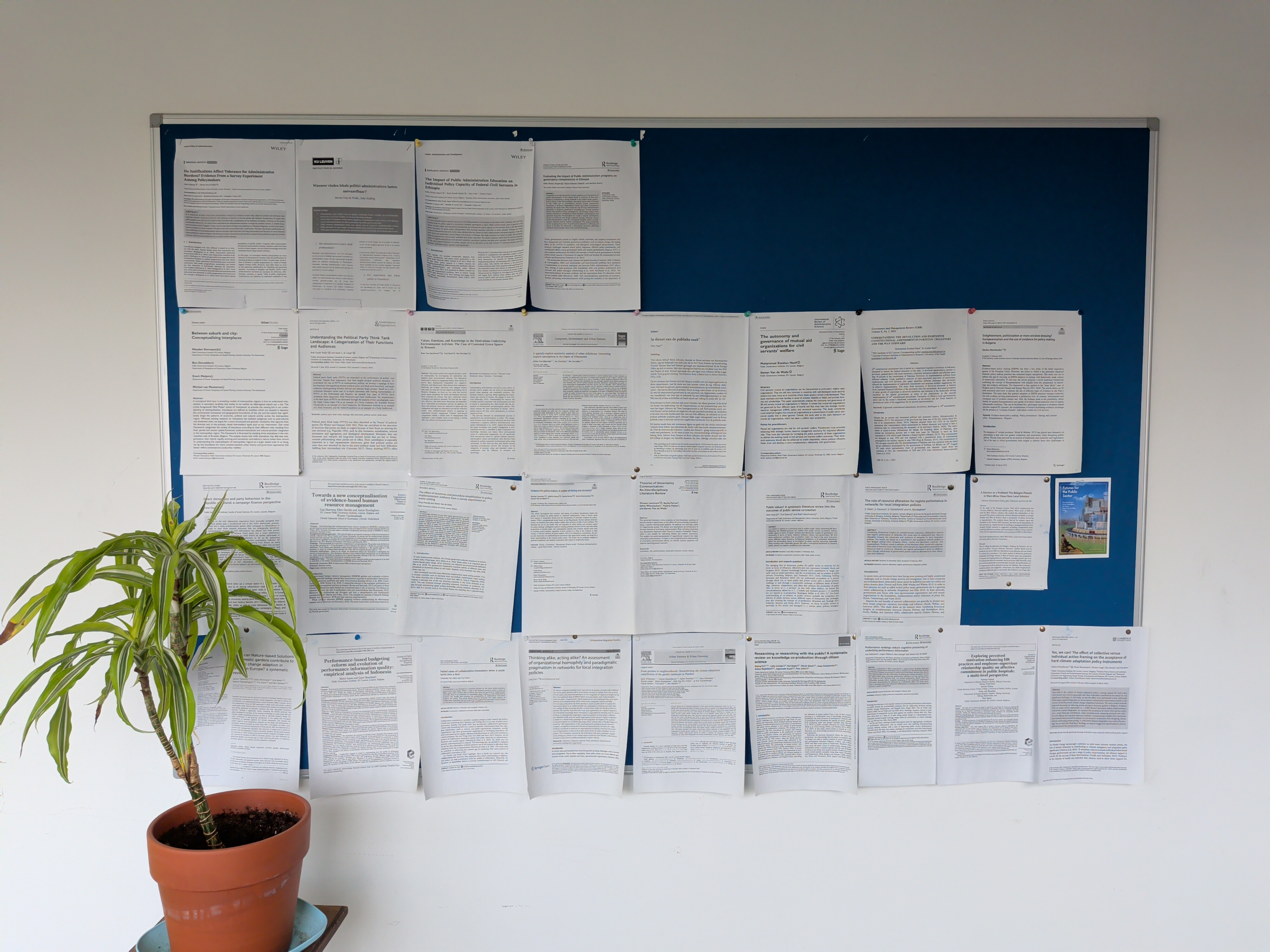 Publications wall at PGI